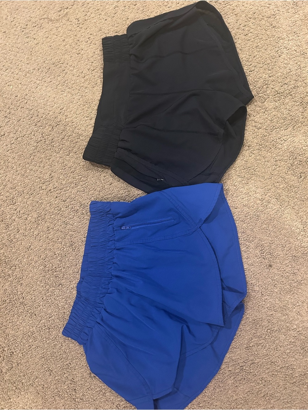 Women’s Athletic Running Shorts - Black and Blue